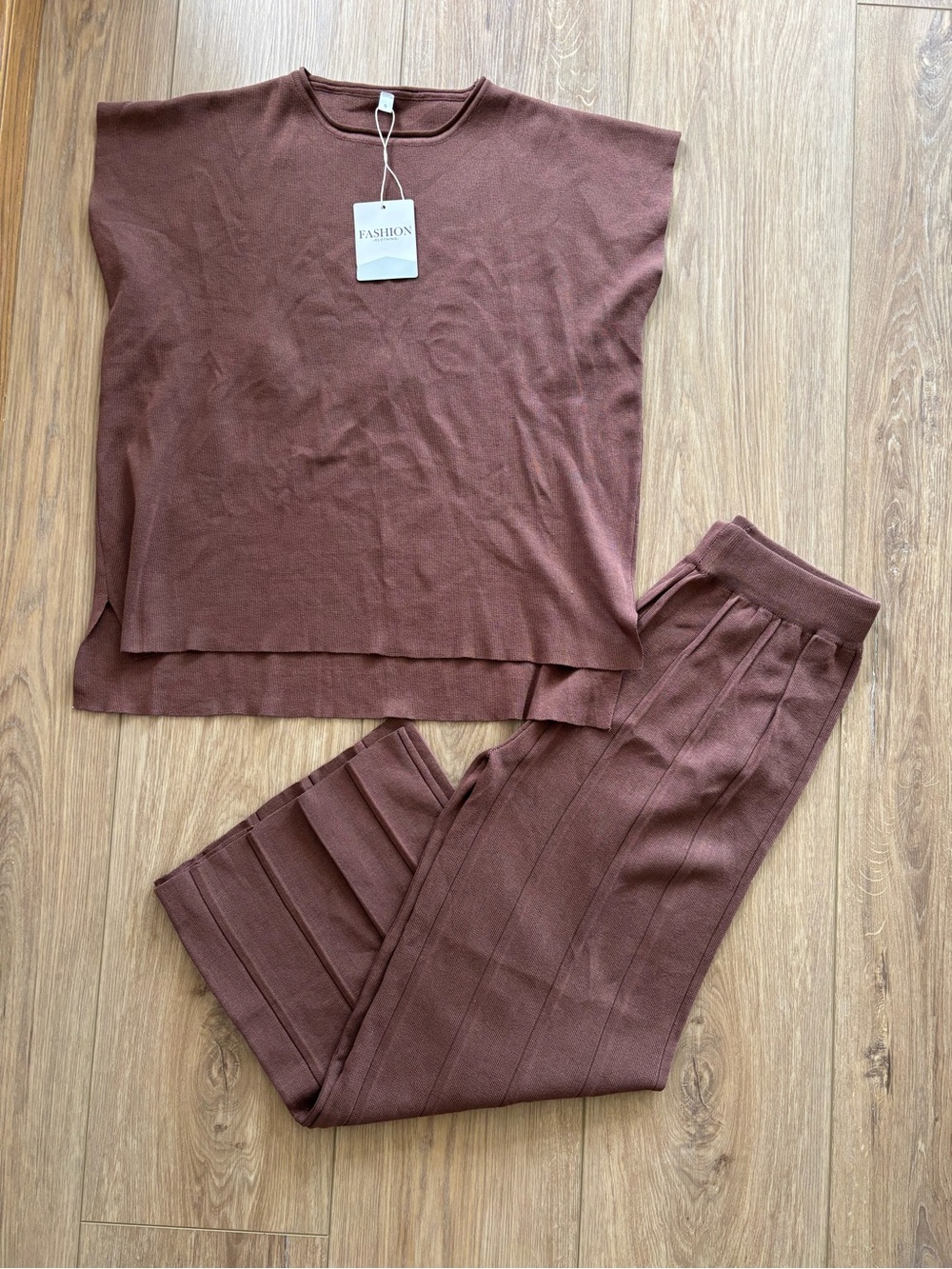 New Cozy Two-Piece Knit Set in Chocolate Brown